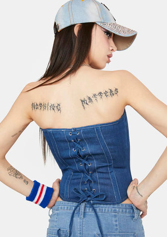 Cobalt Caught Off Guard Corset Top