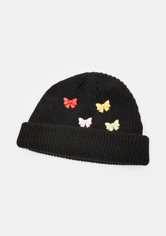 Midnight Cuter Than U Bows Beanie