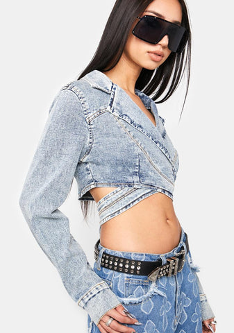 Talk That Talk Denim Blazer