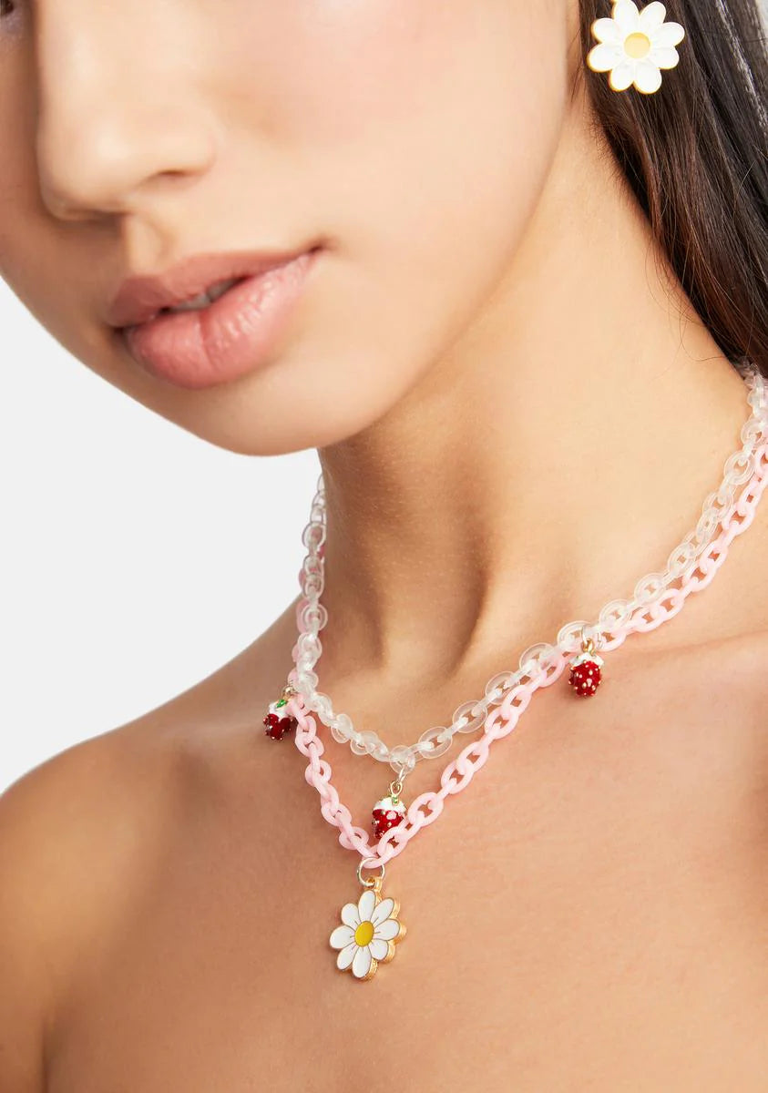 Strawberry Crush Layered Necklace