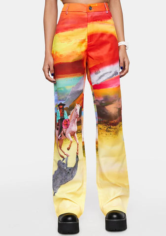 Rawhide Bootcut Cowboy Print Trousers