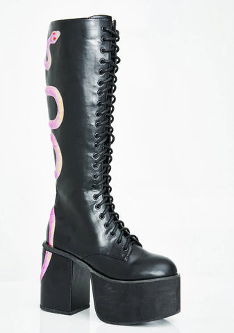 Black Mamba Knee High Boots