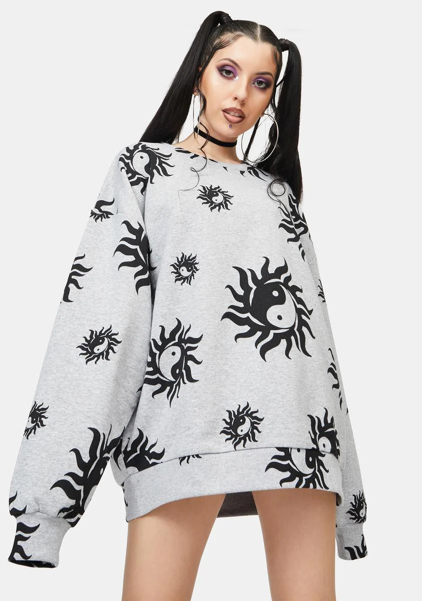 Yin Yang Marl Crewneck Sweatshirt