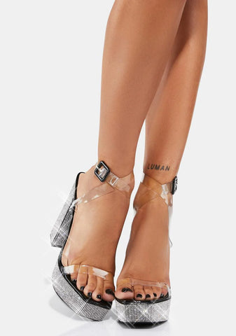 Sleepless Nights Rhinestone Heels