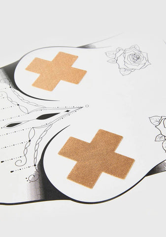 Rose Gold Liquid Cross Nipple Pasties