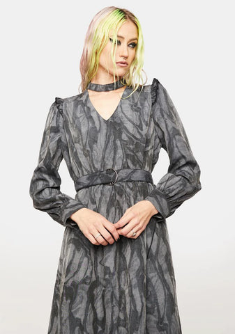 Warning Series Printed Midi Dress