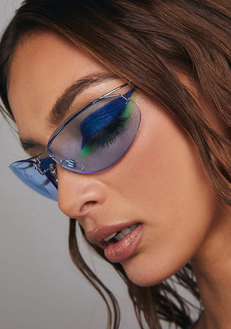 Deleon Blue Rimless Sunglasses