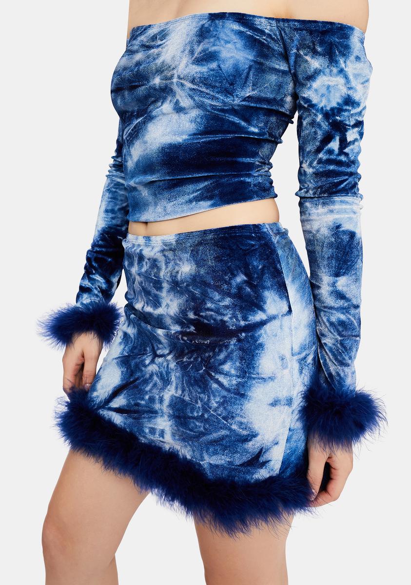 Below Freezing Velvet Mini Skirt
