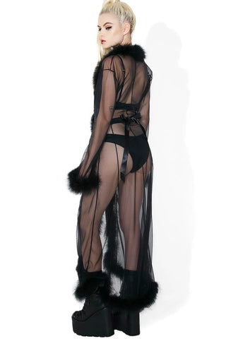 Bardot Sheer Feathered Robe