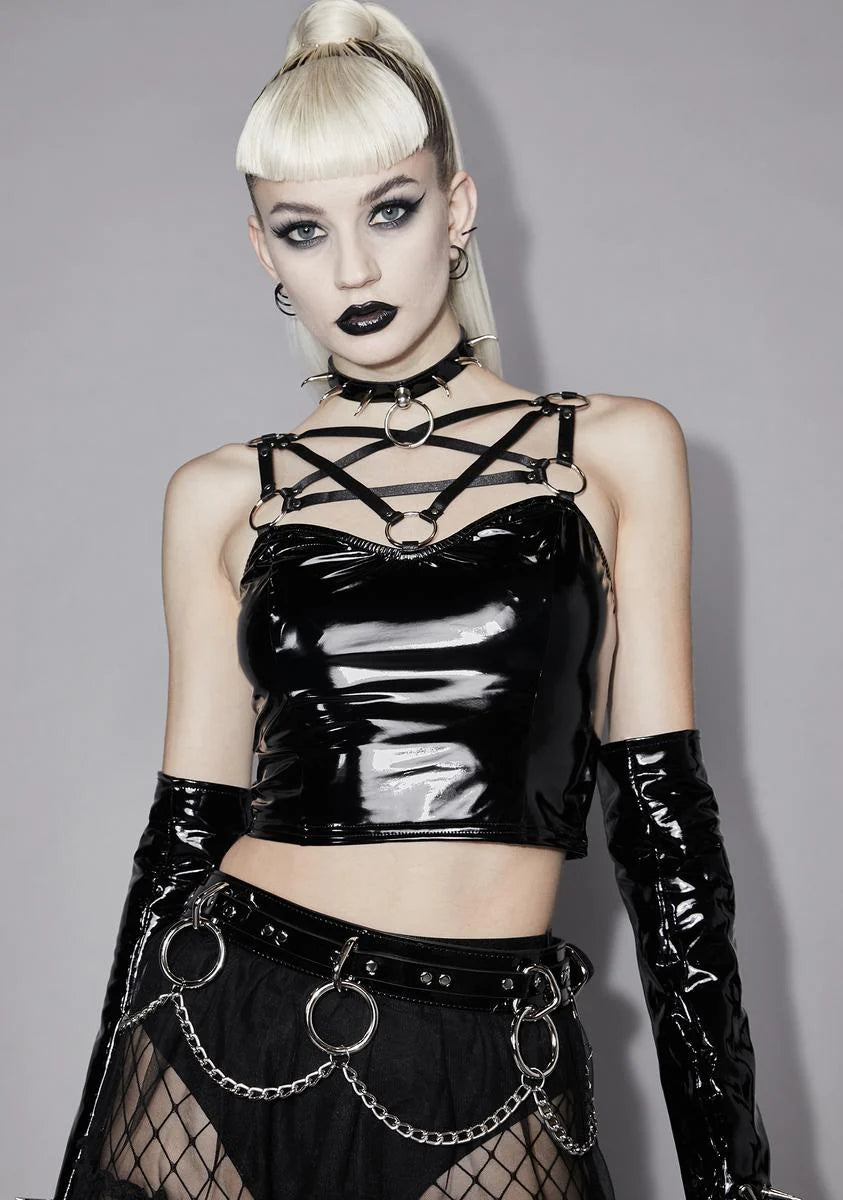 Drink Of The Divine PVC Crop Top