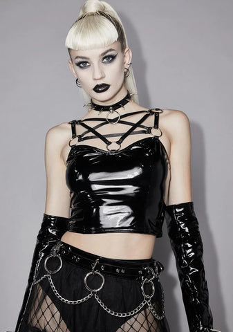 Drink Of The Divine PVC Crop Top