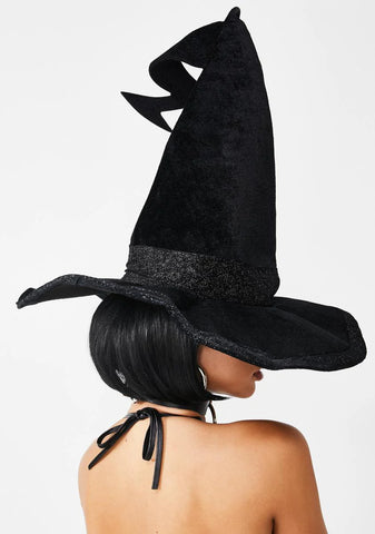 Hallow-Queen Velvet Witch Hat