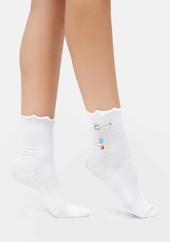 Hear My Wish Lettuce Crew Socks