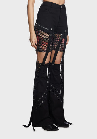 Irregular Flared Detachable Trousers