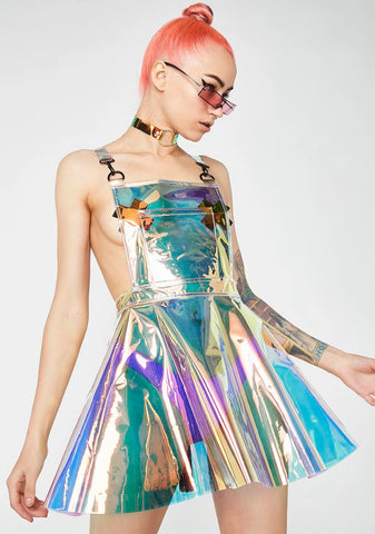 Space Gurl Hologram Overall Dress