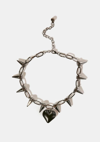 Fatal Attractions Spiked Heart Choker