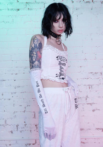 Death Do Us Part Velour Corset Top