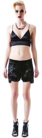 Romance Satin Bralette - Black