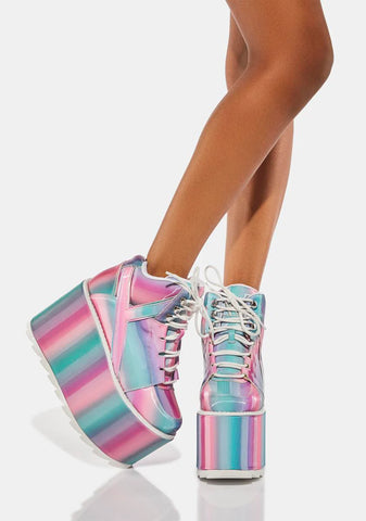 Qozmo Prizmatic Pastel Platform Sneakers