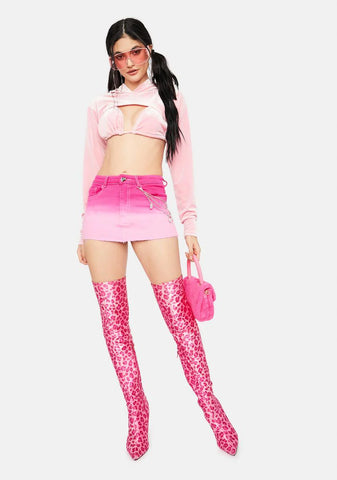 Pixie Bad Behavior Velour Cutout Hoodie