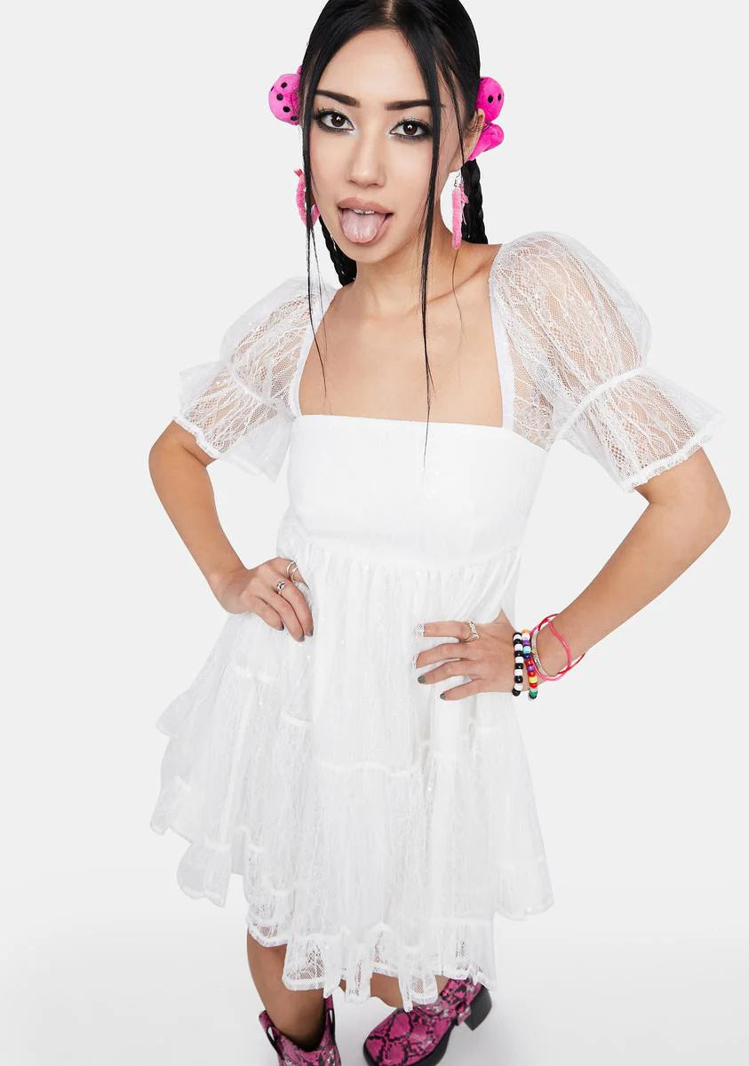 Short-Notice Nuptials Mini Dress