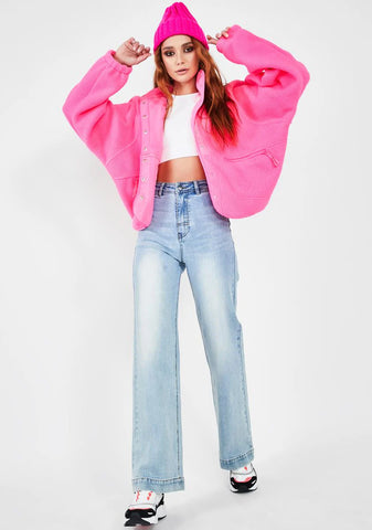 Pink Hit The Slopes Fleece Jacket