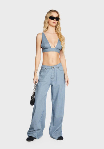 Denim Stripe Eivissa Baggy Jeans