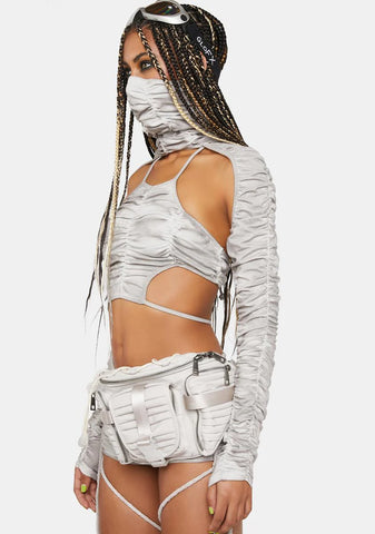 Compression Ruched Shrug & Halter Set