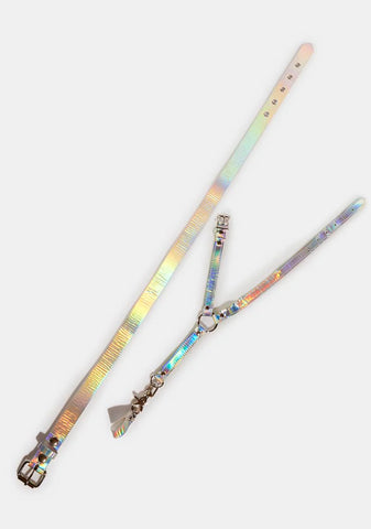 Holographic 1-Leg Garter Harness
