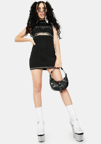 Angel Ribbed Bodycon Dress