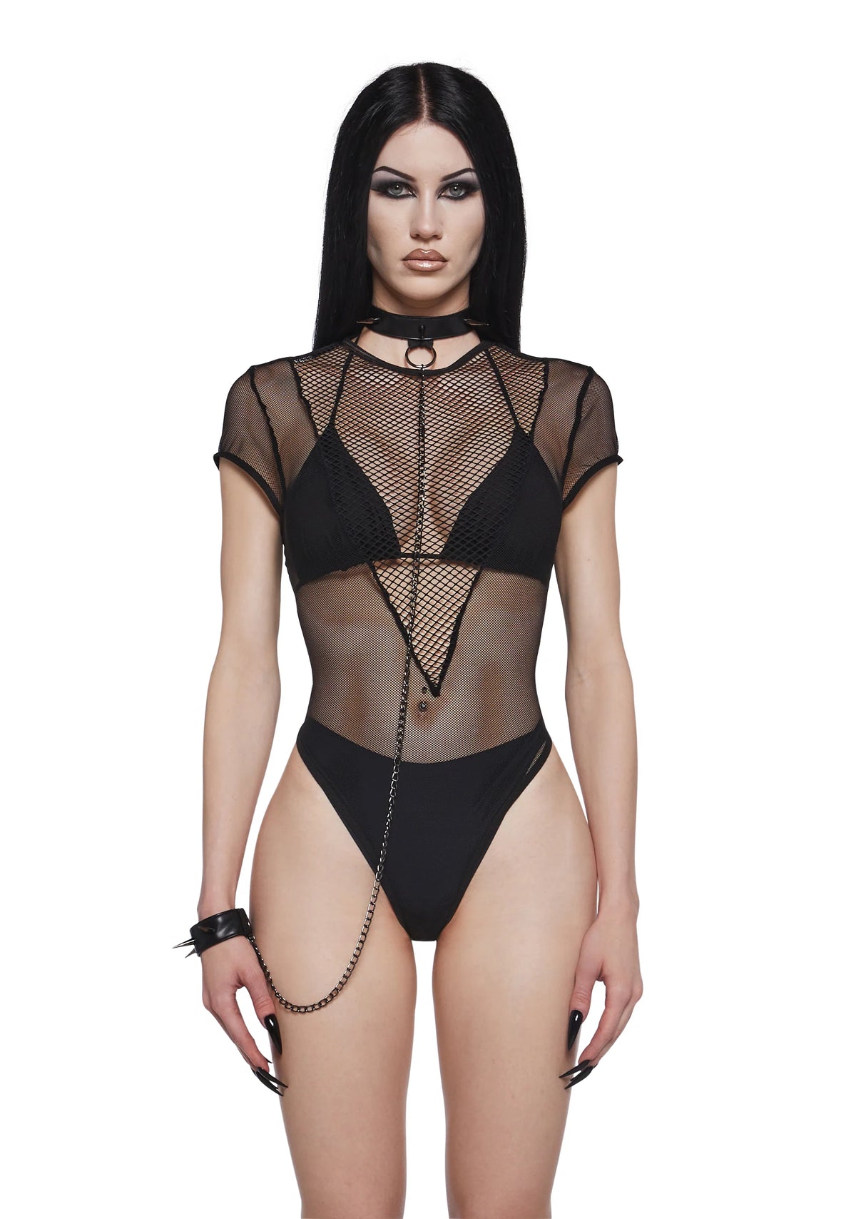 Headbanger Bodysuit With Leash