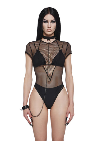 Headbanger Bodysuit With Leash