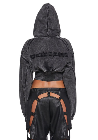 Sweat Corset Zip Hoodie