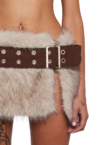 Signal Fur Wrap Skirt