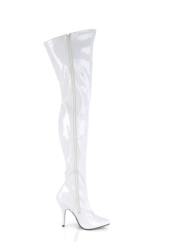 Seduce-3000 Thigh High Boots-White