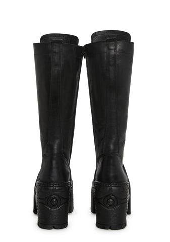 M-TM002-C2 Lace-Up Knee High Boots