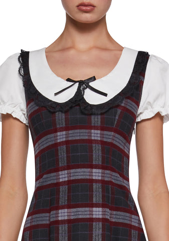 Dark Academia Plaid Dress