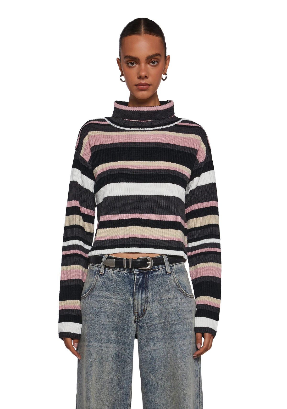 Cool Breeze Turtleneck Sweater - Pink