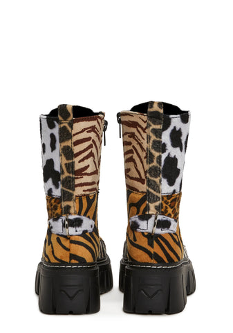 Party Animal Combat Boots - Multi