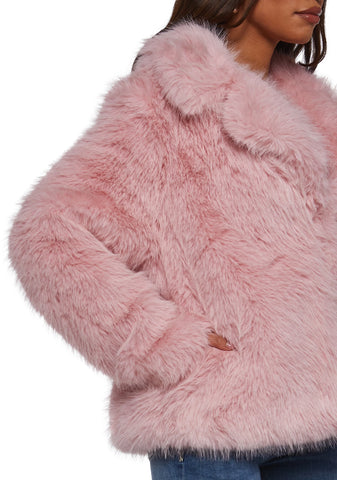 Melora Faux Fur Coat - Pink