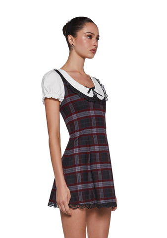 Dark Academia Plaid Dress