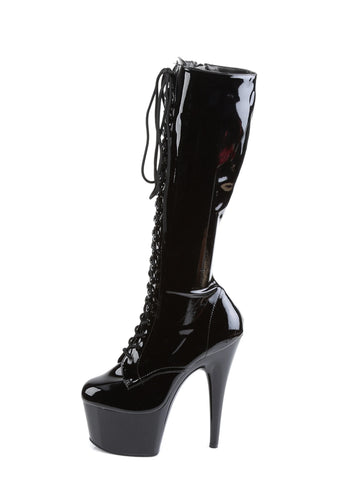 Adore-2023 Platform Knee High Boots-Black
