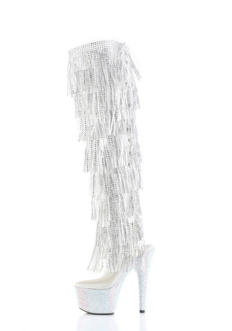 Bejeweled-3019C-RSF-7 Platform Over-The-Knee Boots-Silver
