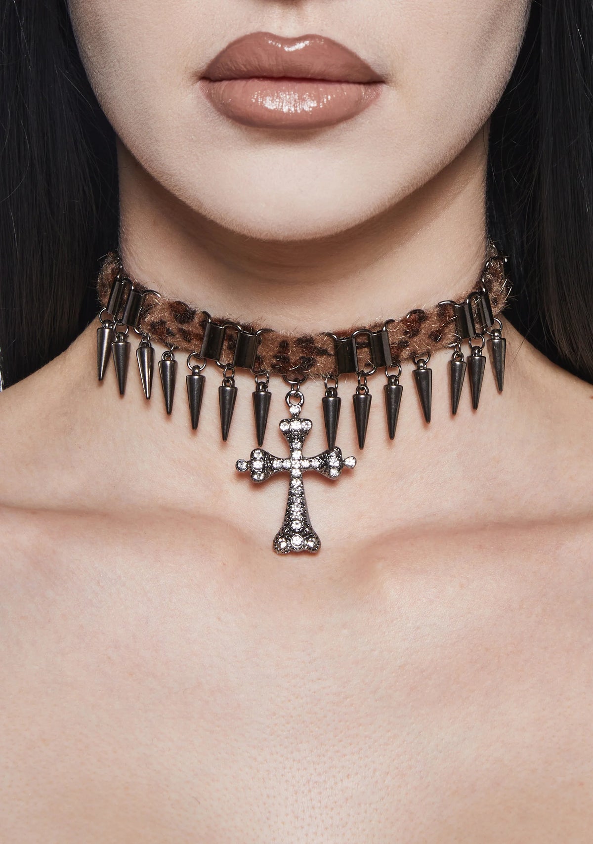 Leopard Cross Necklace