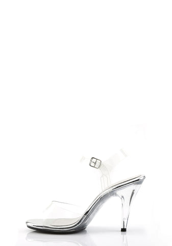 Caress-408 Platform Ankle Strap Sandals-Clear