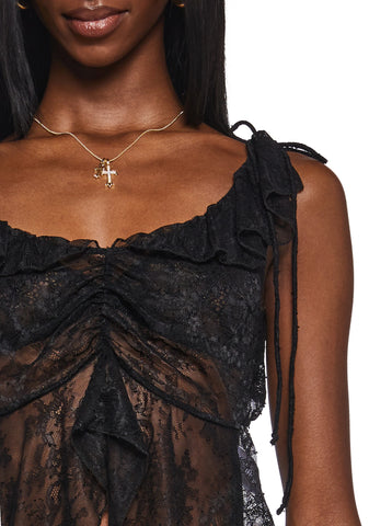 Do Me A Favor Ruffled Top