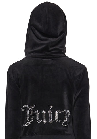 OG Big Bling Velour Hoodie - Black