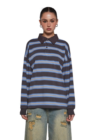 Status Update Oversized Rugby Top