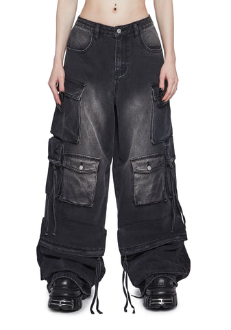 Wicked Persuasion Cargo Jeans - Black