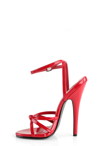 Domina-108 Strappy Ankle Wrap Sandals-Red